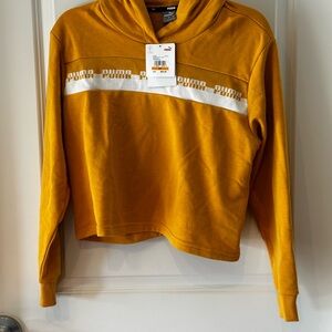 Puma Amplified Cropped Hoodie Mineral Yellow – Women’s Small – NWT